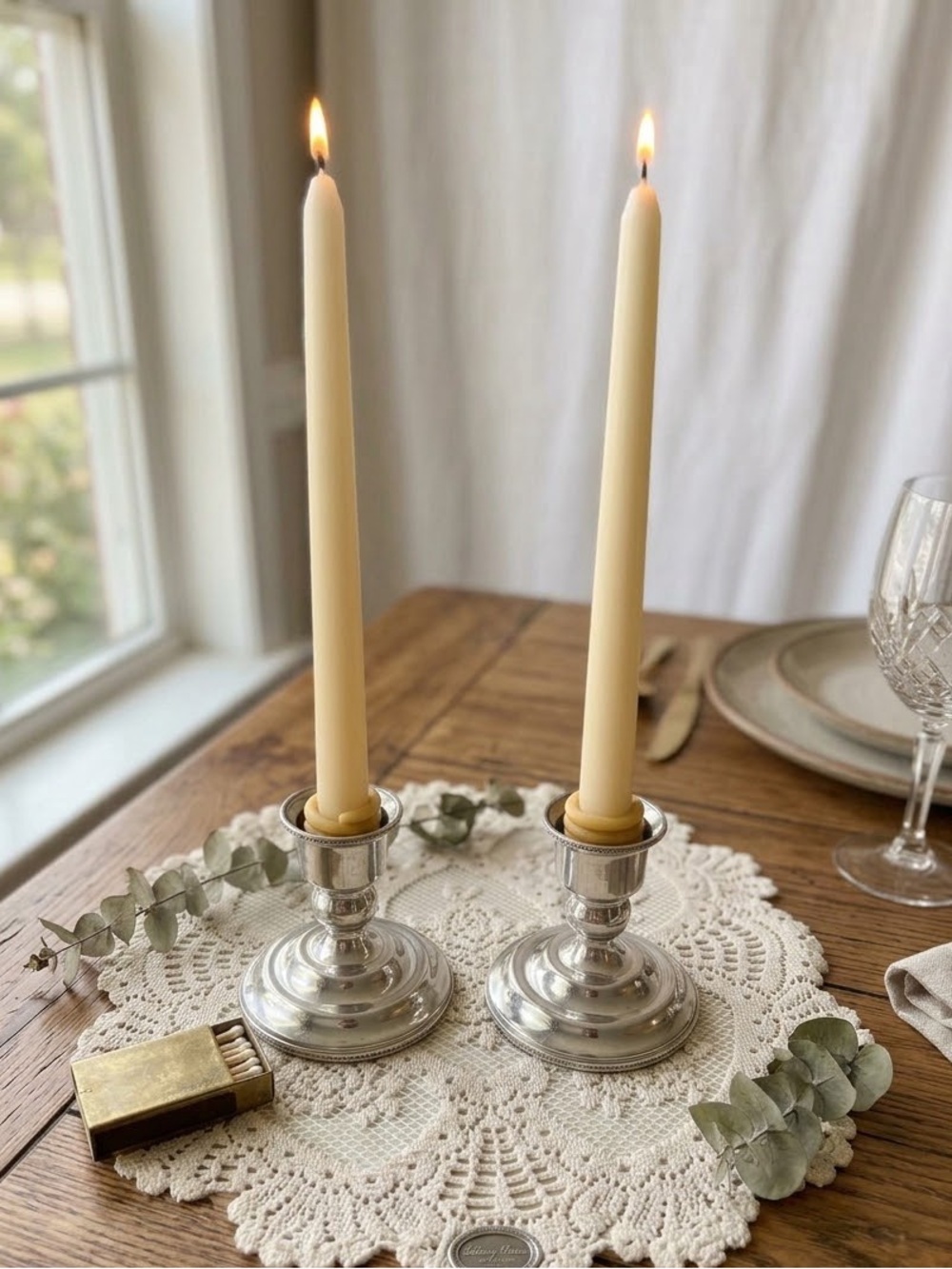 Salisbury Fine Pewter Taper Candlestick Holders Set of 2 (Handcrafted USA 3.5”)